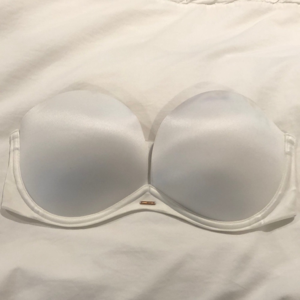Victoria Secret, White, Strapless Bra, Size 34D